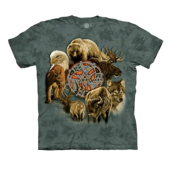 Animal Spirit Circle Classic S the mountain brand new comfort Cotton T-Shirt - Picture 2 of 3